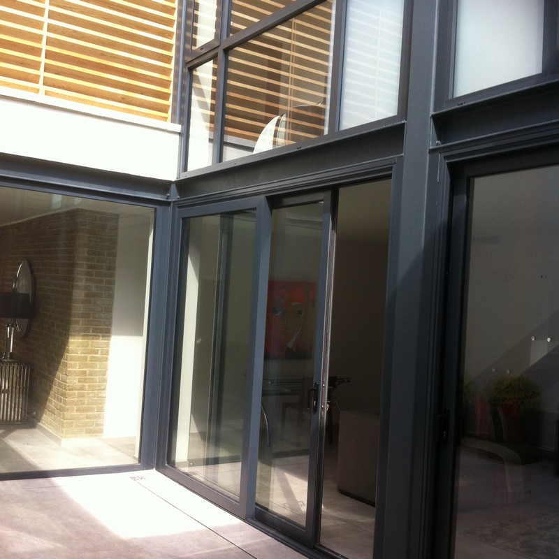 Anthracite aluminium sliding patio doors fitted in Slough